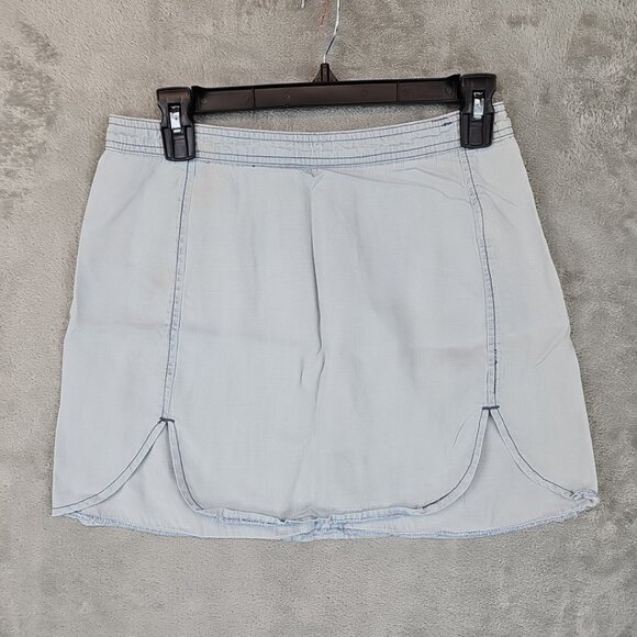 BDG Urban Outfitters Mini Skirt Womens Size 4 Light Blue Lyocell Front Slits - Picture 1 of 7